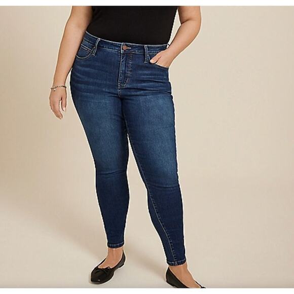 MAURICES Plus Size Everflex Dark Mid Rise Super Skinny Jean Women's Size 16 - Picture 10 of 11